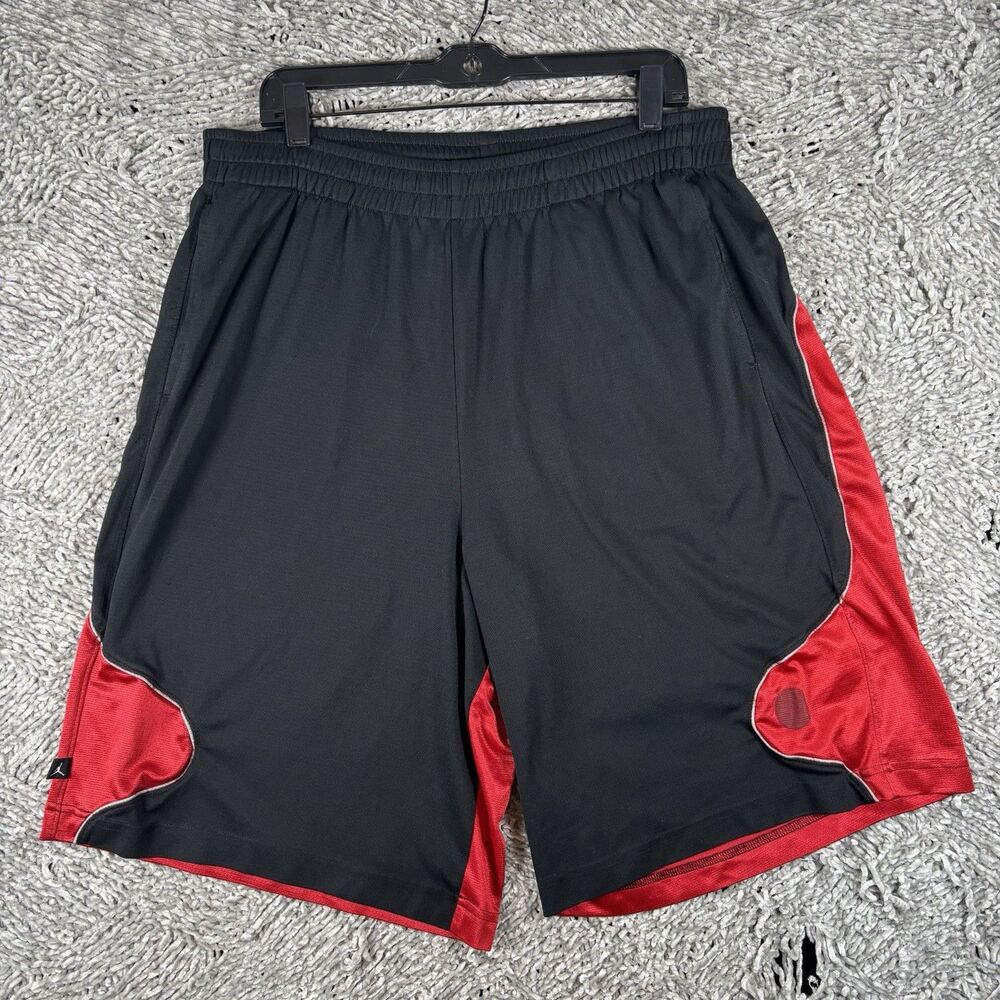 Jordan Basketball Shorts Men's Size XL Red Colorblock Mesh Activewear Jumpman